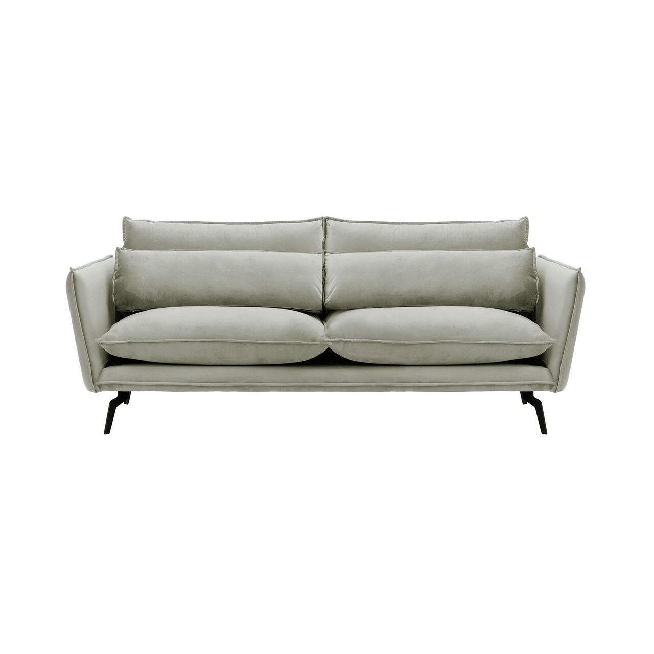 DREISITZER-SOFA Layla-Velluto 15 - Hellgrau, Holz/Textil (237/95/98cm)