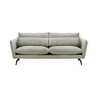 DREISITZER-SOFA Layla-Velluto 15 - Hellgrau, Holz/Textil (237/95/98cm)