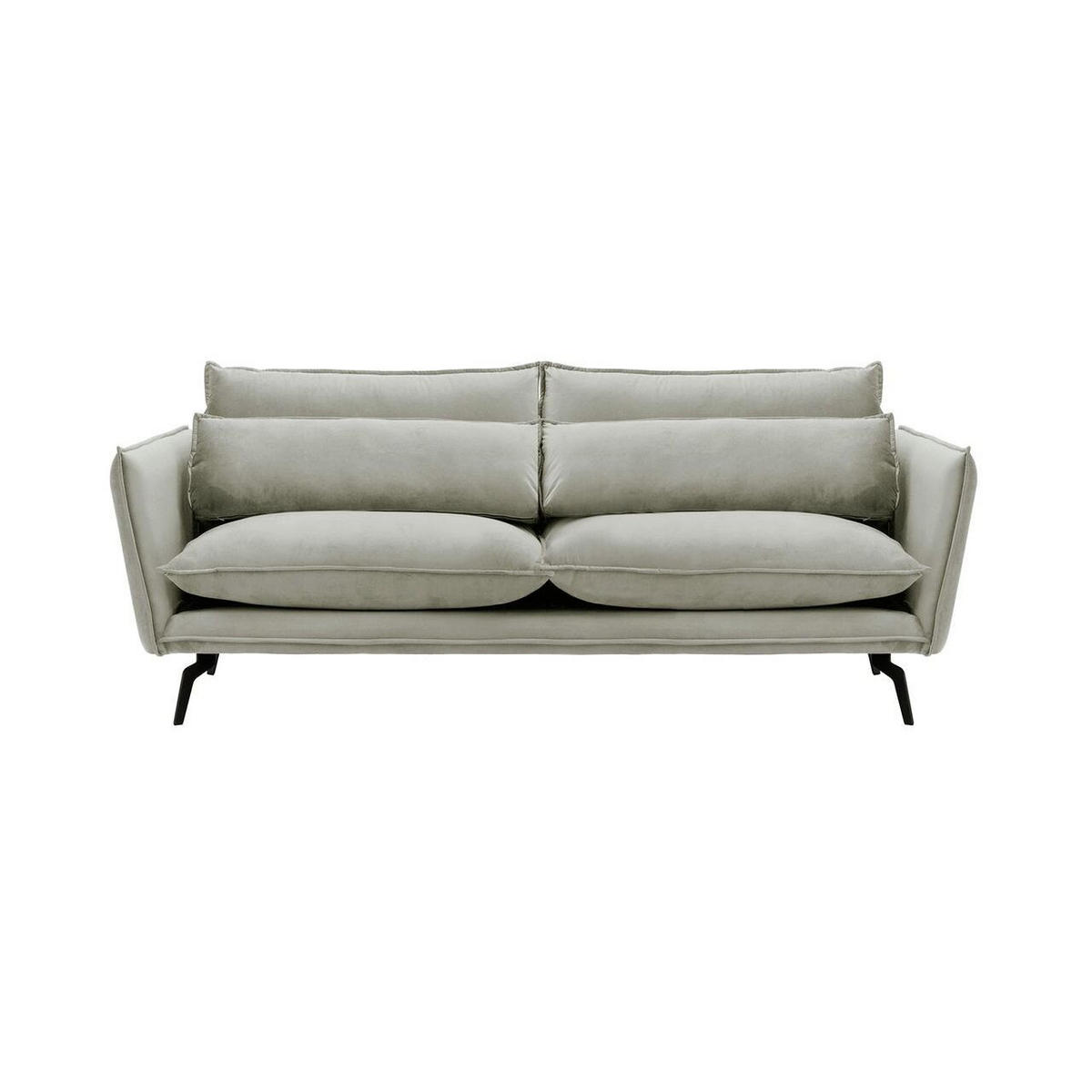 DREISITZER-SOFA Layla-Velluto 15 - Hellgrau, Holz/Textil (237/95/98cm)