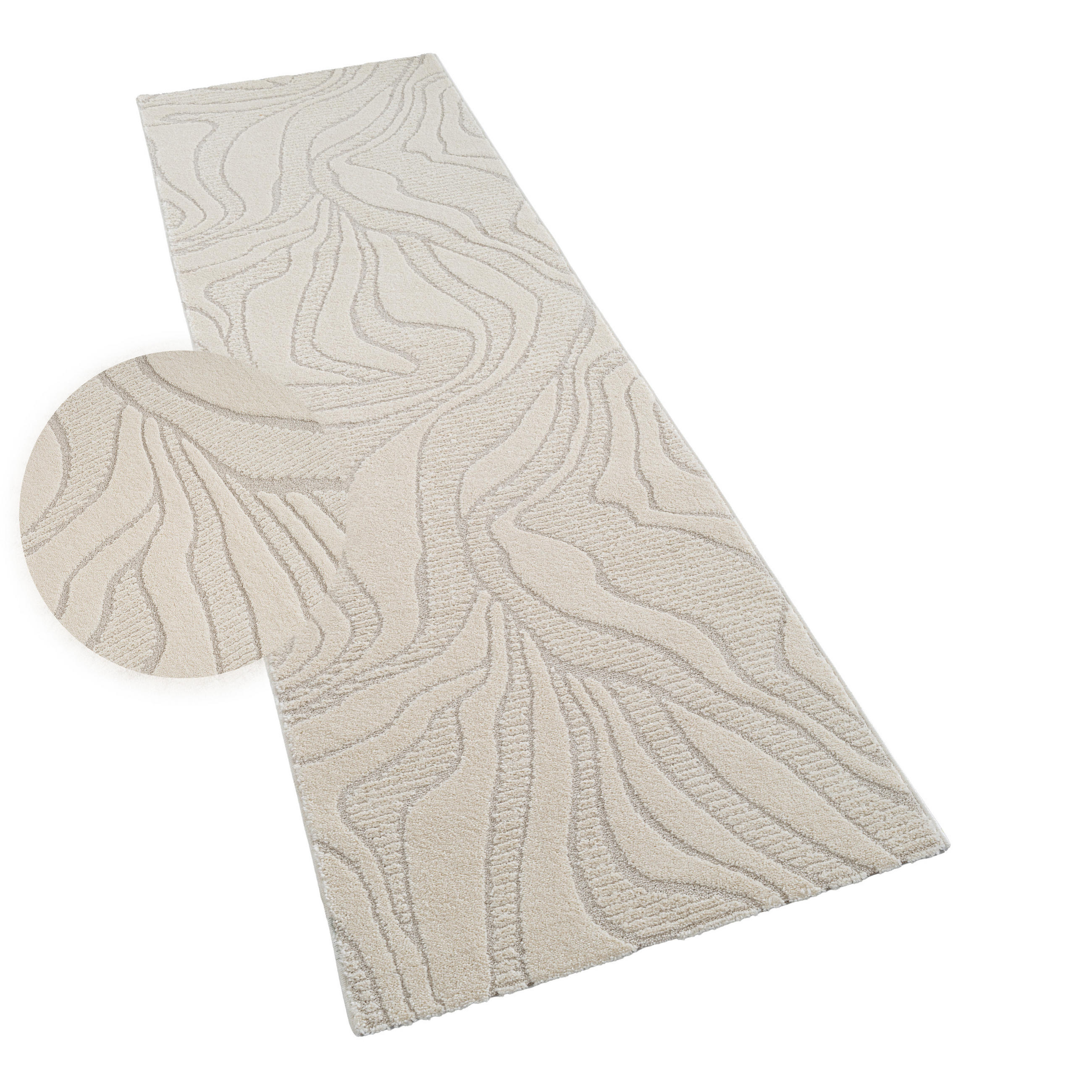 KURZFLORTEPPICH 80/250 cm Aura 702 - Creme, Textil (80/250cm) - Paco Home