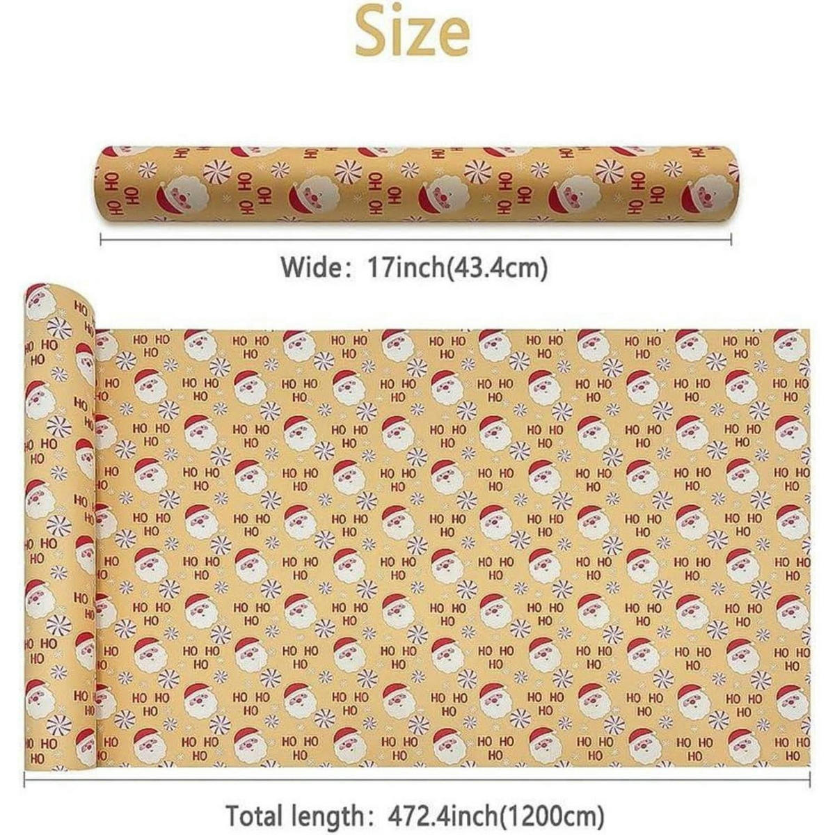 GESCHENKPAPIERROLLE Weihnachtsmann 43 cm x 20 m - Multicolor, Papier (43/20/43cm)