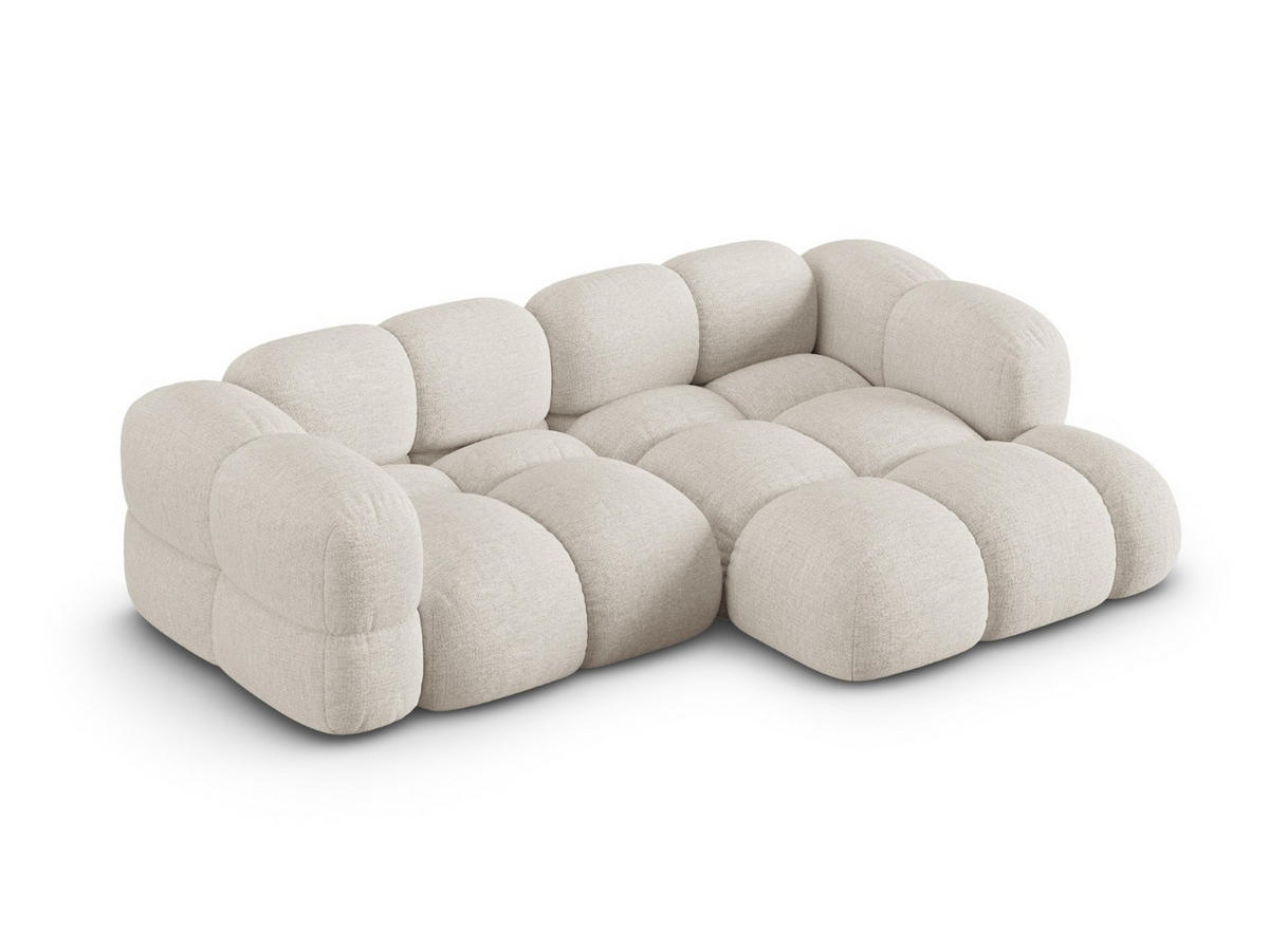 ECKSOFA rechts Loretto aus strukturiertem Stoff beige 3 Sitzplätze - Beige, Textil (147/250cm) - Cosmopolitan Design