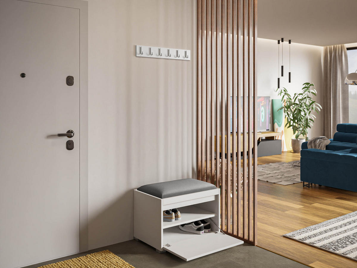 GARDEROBEN-SET Grawis 60 III - Silberfarben/Grau, Holzwerkstoff/Kunststoff (64.5/45/34cm) - MIRJAN24