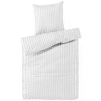 BETTWÄSCHE Damast 155x220 Weiß gestreift Bettbezug - Made in Germany - Weiß, Textil (155/220cm) - Carpe Sonno