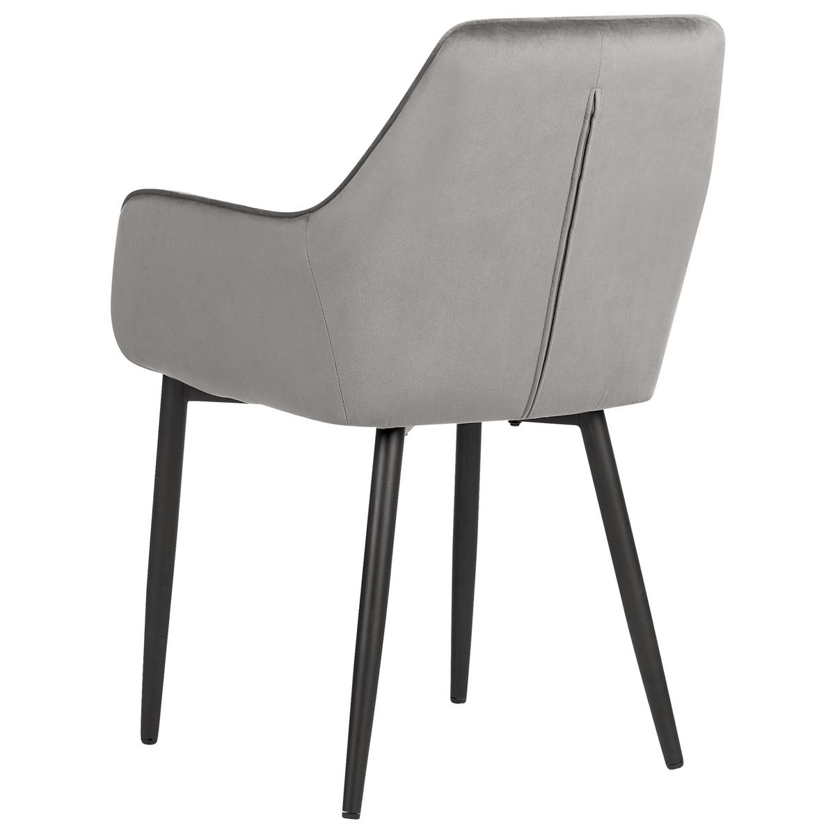 ÉTKEZŐSZÉK 2 darabos Szett Bársony sötétszürke Wellston - fekete/szürke, textil (60/84/61cm) - Beliani
