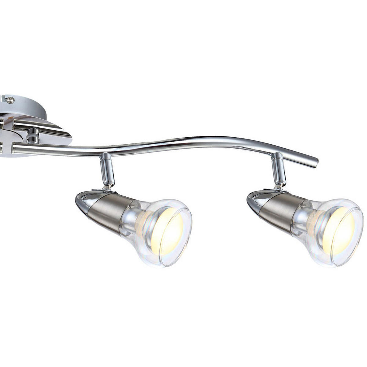 LED DECKENLEUCHTE Lorde Metall Silber - Silberfarben, Glas (70/23/17cm) - Globo Lighting