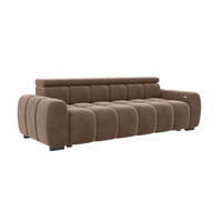 BIGSOFA ALESSIO Velours Taupe mit elektrischer Sitztiefenverstellung - Taupe, Kunststoff/Textil (248/77/108cm) - 99rooms