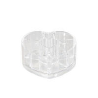 KOSMETIKORGANIZER, mit 8 Fächern, Herzform - Transparent, Kunststoff (11.5/9.5/6cm) - bremermann