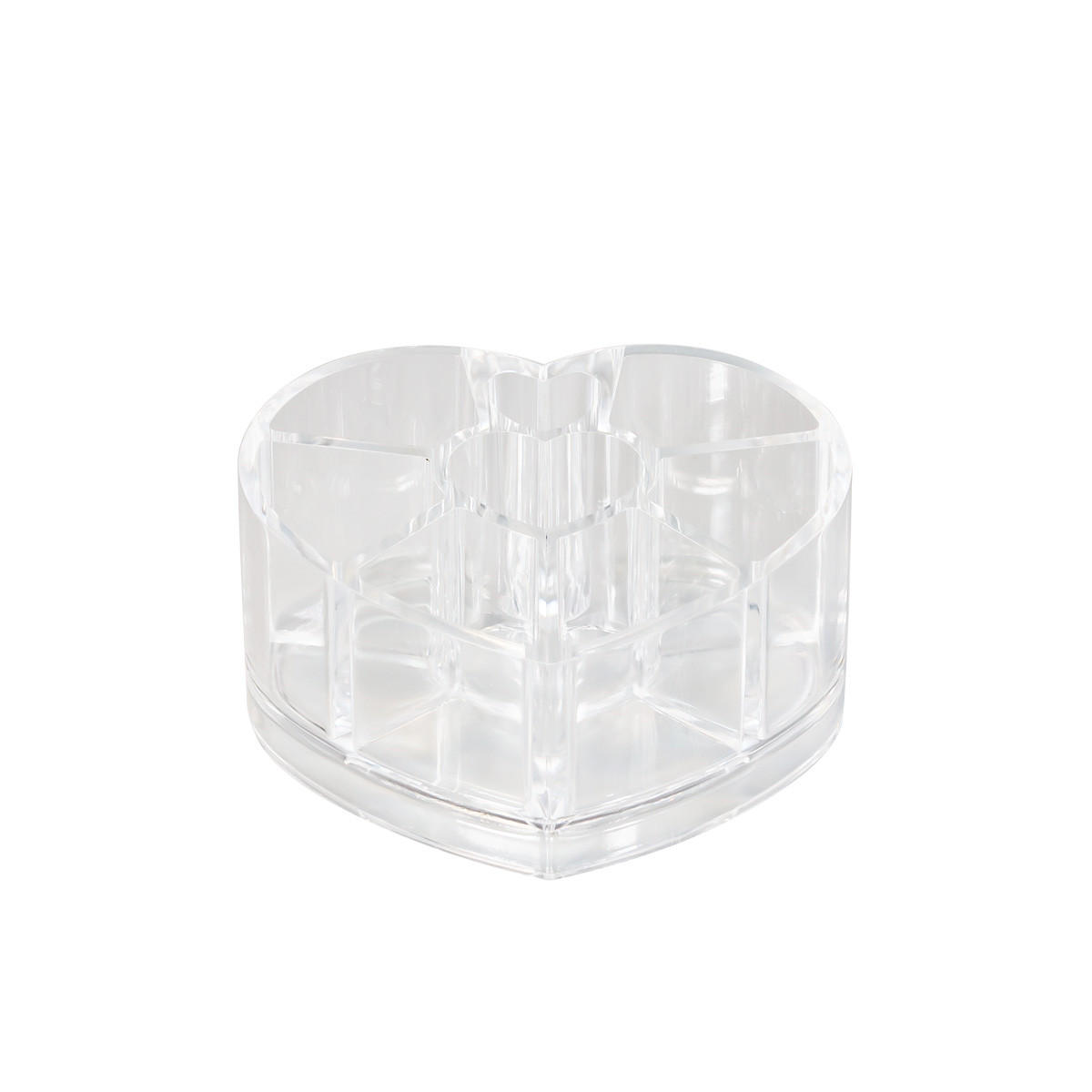 KOSMETIKORGANIZER, mit 8 Fächern, Herzform - Transparent, Kunststoff (11.5/9.5/6cm) - bremermann