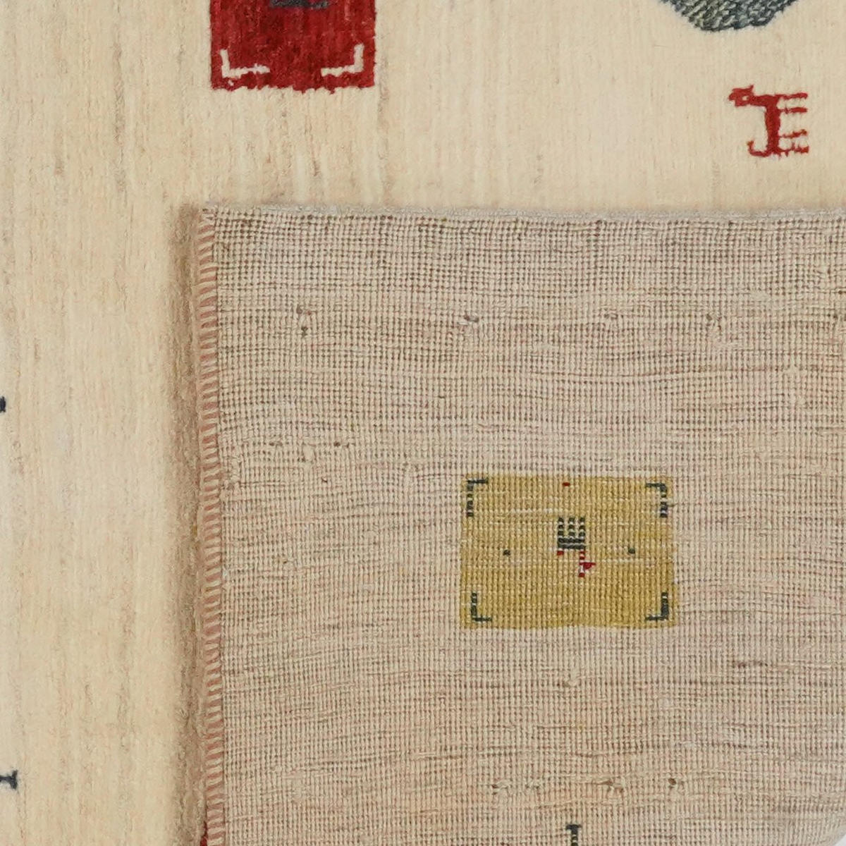 GABBEH-TEPPICH handgeknüpft Rizbaf Beige 182/129 cm Schurwolle - Beige, Textil (129/182cm) - Looma