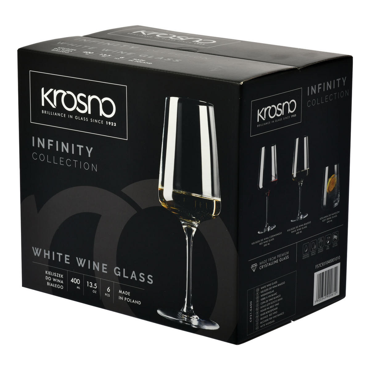 WEISSWEINGLÄSER, 6er-Set, 400 ml - Transparent, Glas (0.46L) - Krosno Glass