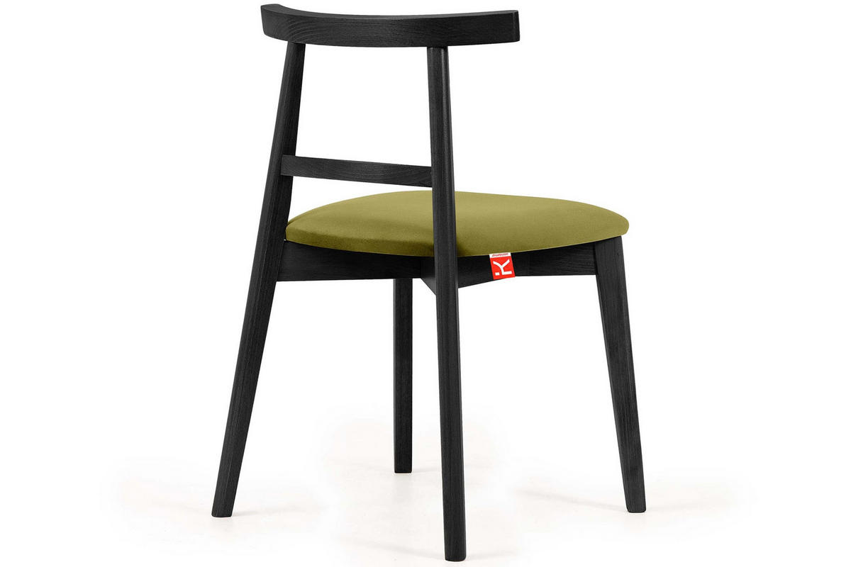 ESSTISCHSTÜHLE LILIO 2 St Vintage, Oliv / schwarz - Schwarz/Olivgrün, Holz/Textil (47/76/45cm) - KONSIMO®