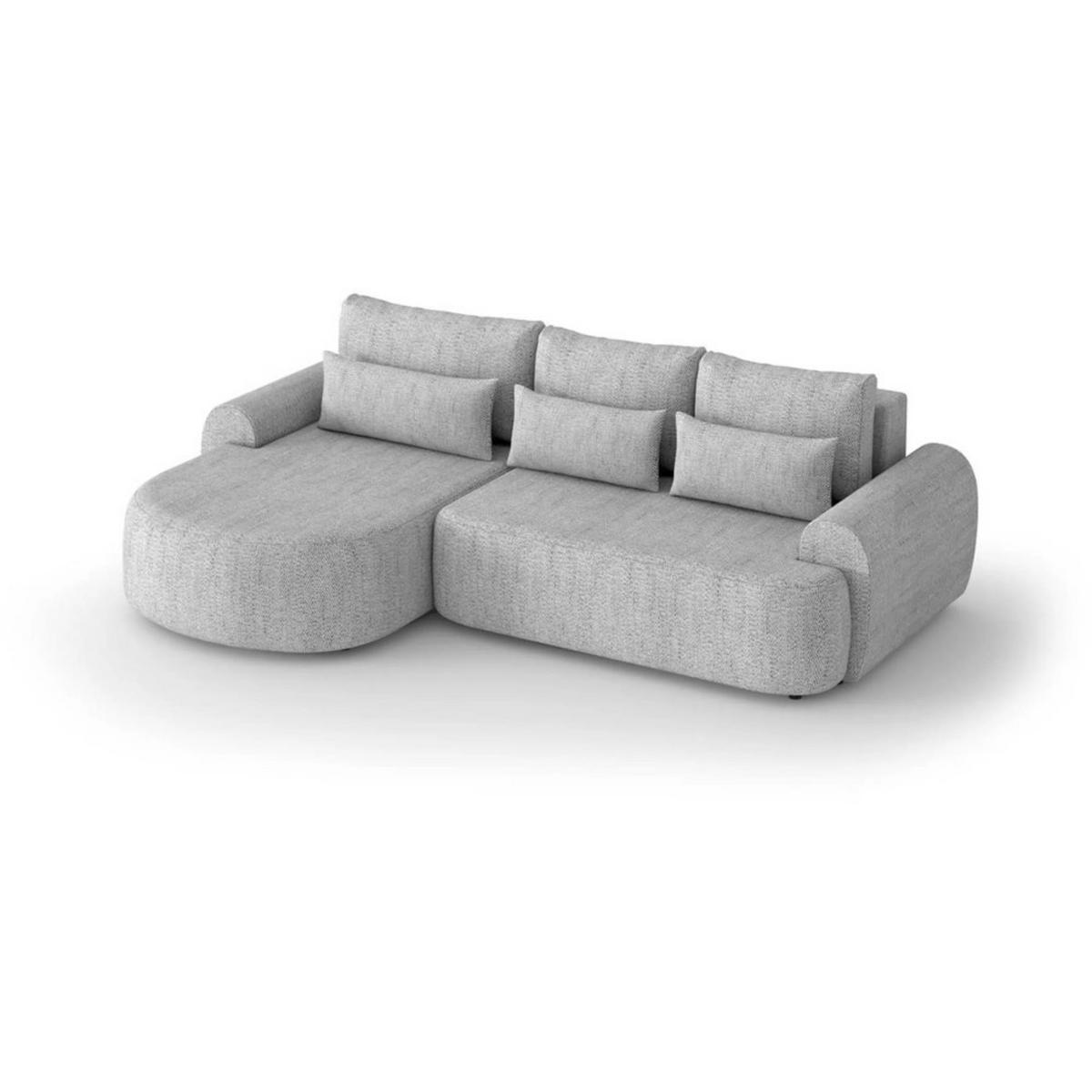 ECKSCHLAFSOFA Olivio L Grau - Hellgrau/Schwarz, Kunststoff/Textil (266/170cm) - Beautysofa
