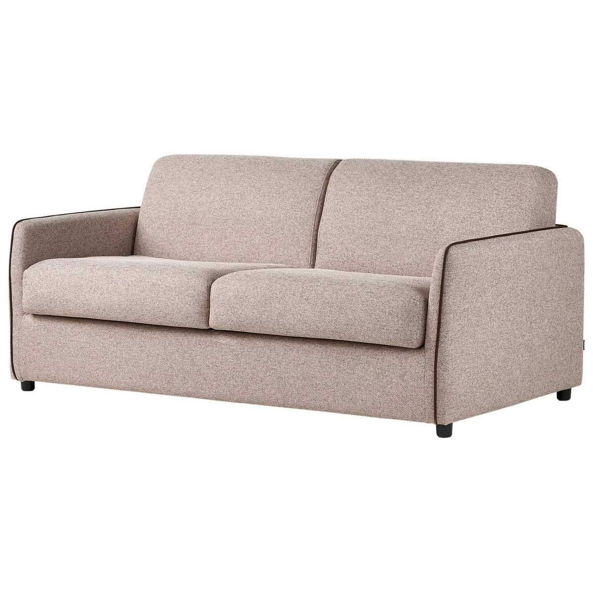 SCHLAFSOFA 2-Sitzer Stoff Hellbraun Ishoj - Hellbraun/Braun, Textil (176/80/96cm) - Beliani