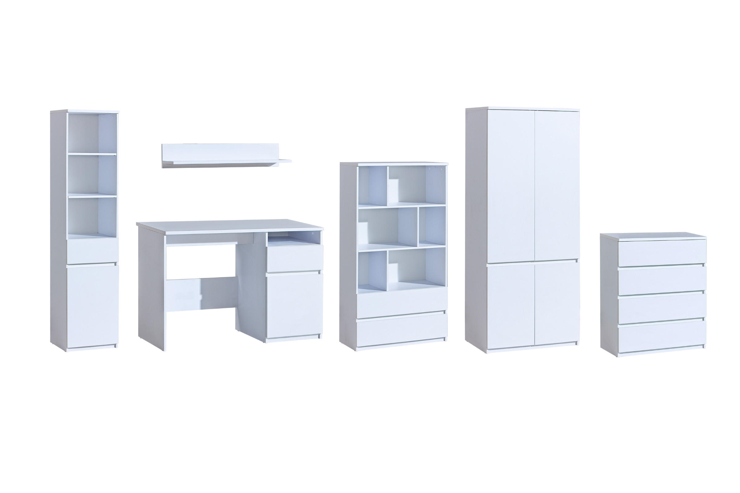 JUGNEDZIMMER-SET ARCO A 6-teilig in Weiß Arctic Matt - Weiß, Holzwerkstoff (405/195/52cm) - Deine Möbel 24