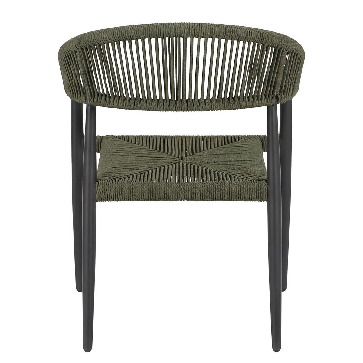 GARTENSTUHL - Aluminium / Polyrattan - Grün, Kunststoff/Metall (56/77/60cm) - home24