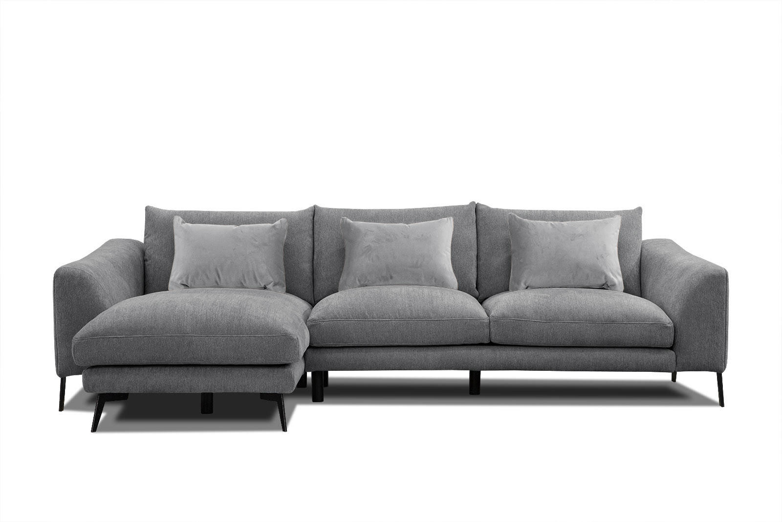 ECKSOFA WINTER 4-Sitzer, grau - Schwarz/Grau, Holzwerkstoff/Textil (158/269cm) - Courtois Laville
