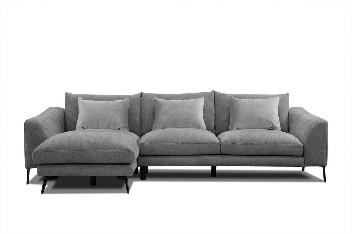 ECKSOFA WINTER 4-Sitzer, grau - Schwarz/Grau, Holzwerkstoff/Textil (158/269cm) - Courtois Laville