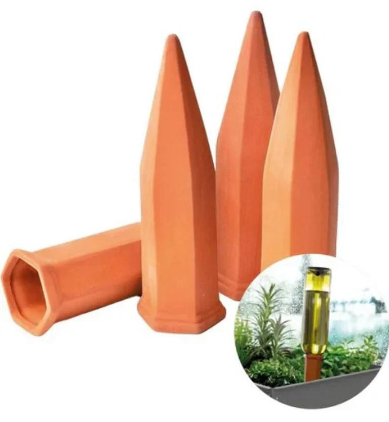 PFLANZENBEWÄSSERUNGSSET "Hydro Wine", Tonkegel, 4er Set - Terracotta, Keramik (12/12/20cm) - Westfalia