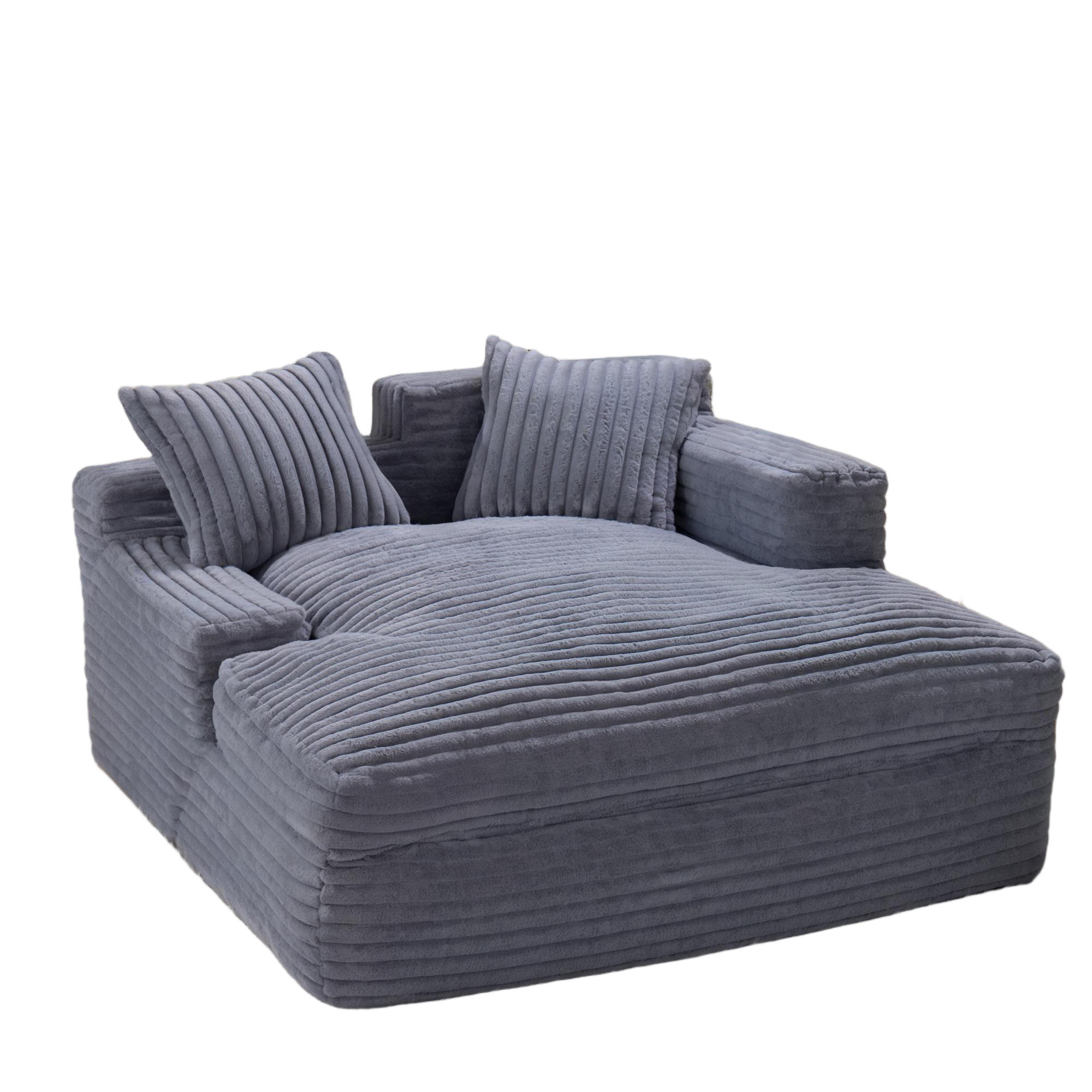 CHAISELONGUE Polstersofa Grau 87 - Grau, Textil (135/80/152cm) - Vercart