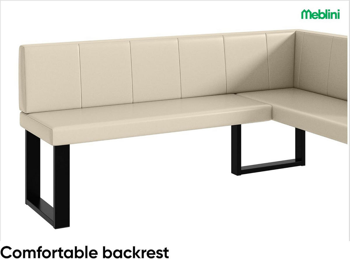 ECKBANK PETER_U - Creme, Leder (128/168cm) - Meblini