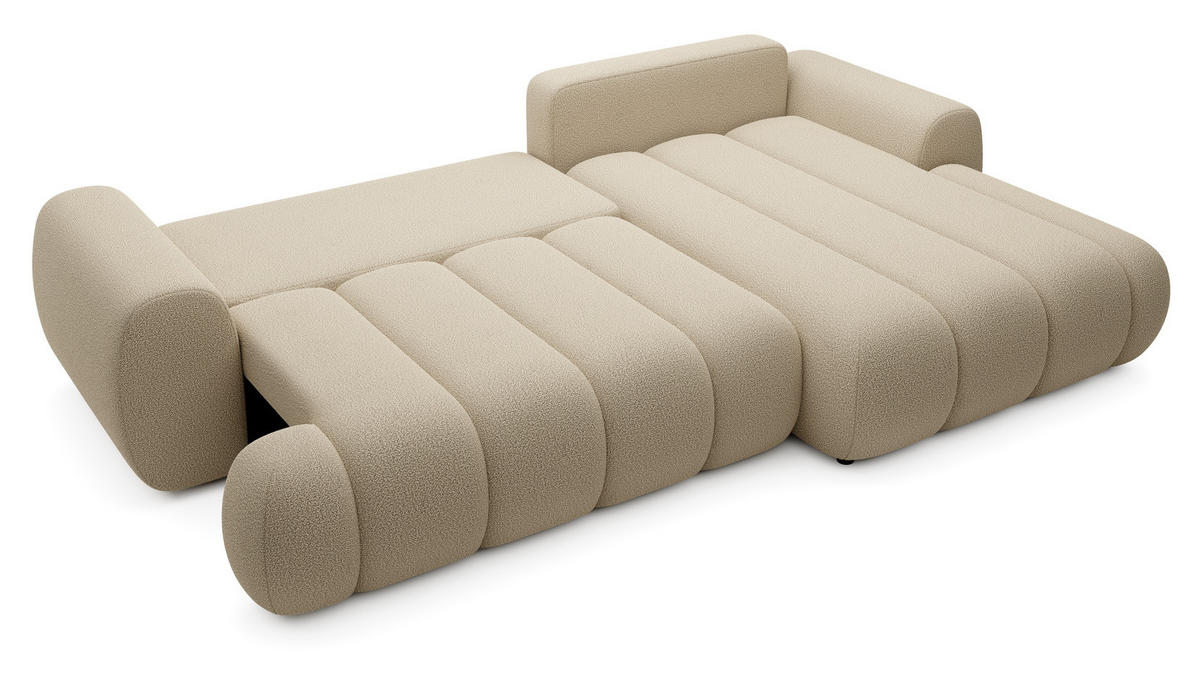 ECKSOFA mit Bettkasten Puro 270 cm, Rechts, Beige - Beige, Holz (168/272cm) - Emporius