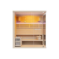 FINNISCHE Sauna - 5 Personen - Holz, Platte - Naturfarben Hell - - Naturfarben, Holz (180/200/180cm) - Vente-Unique