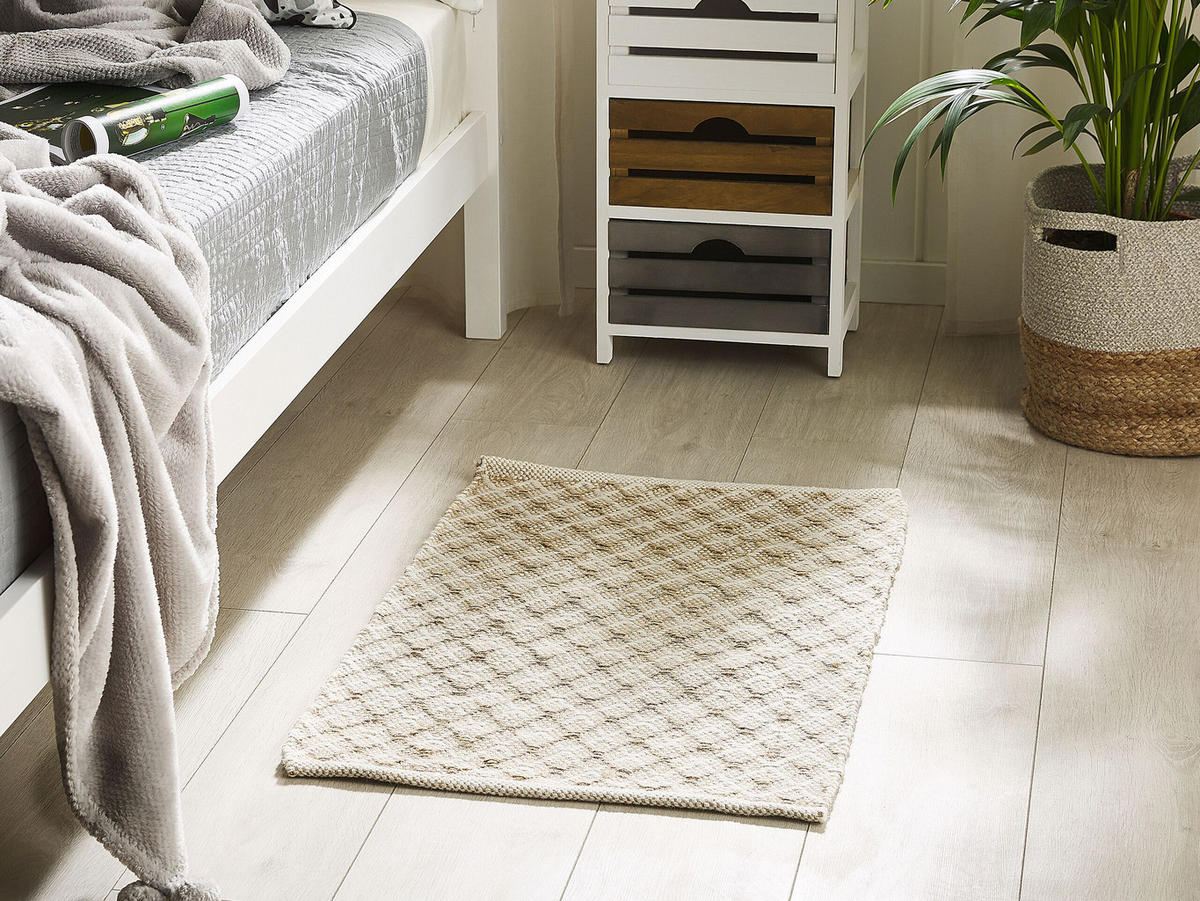 KURZFLOR-TEPPICH Akbez 80/50 cm - Beige, Naturmaterialen (50/80cm) - Beliani