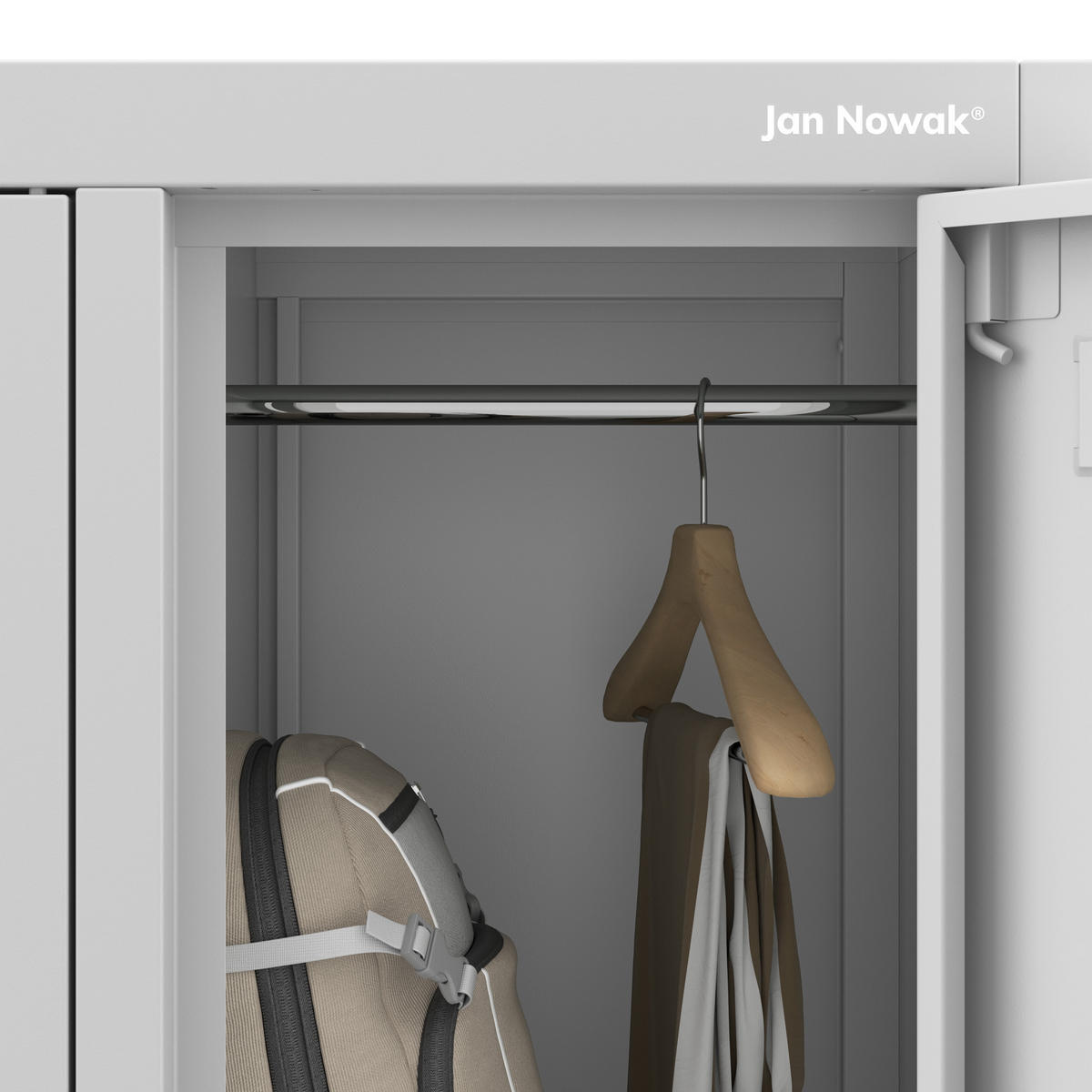 SCHULSCHRANK BARTUS - Grau, Metall (136/150/45cm) - Jan Nowak