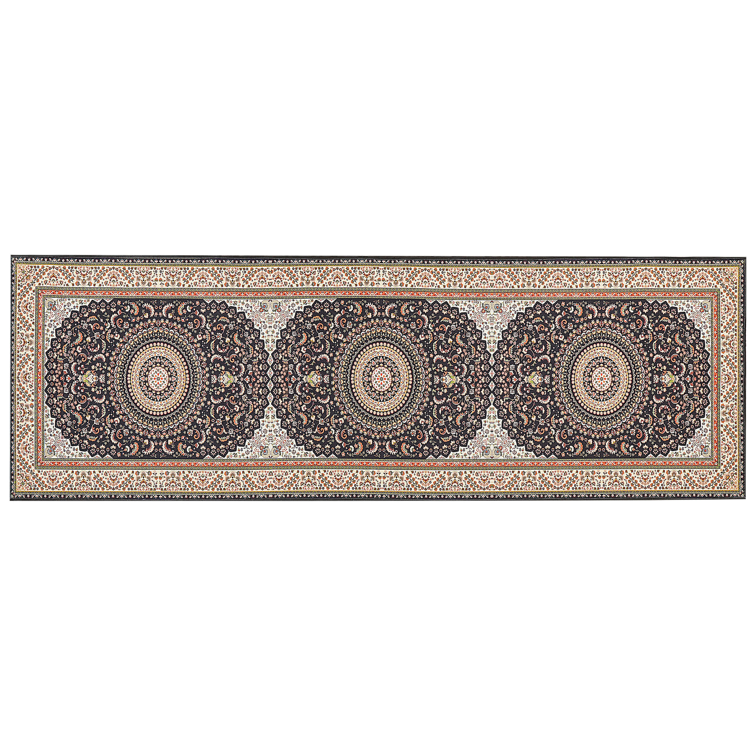 KURZFLOR-TEPPICH Bunt 80/240 cm Civril - Beige/Multicolor, Textil (80/240cm) - Beliani