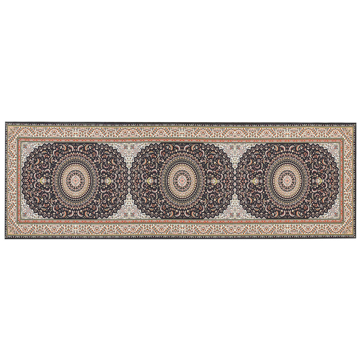 KURZFLOR-TEPPICH Bunt 80/240 cm Civril - Beige/Multicolor, Textil (80/240cm) - Beliani