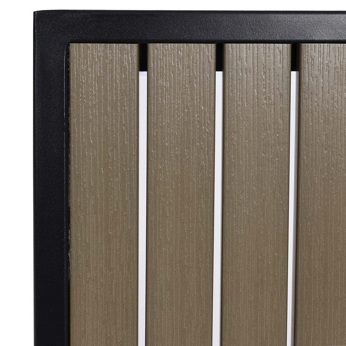 GARTENSTUHL 2er-Set HxBxT 87x57x53cm Sitzhöhe 43cm Outdoor-Beschichtung Aluminium Holzoptik Gestell Schwarz Grau - Grau, Kunststoff (57/87/53cm) - PROREGAL