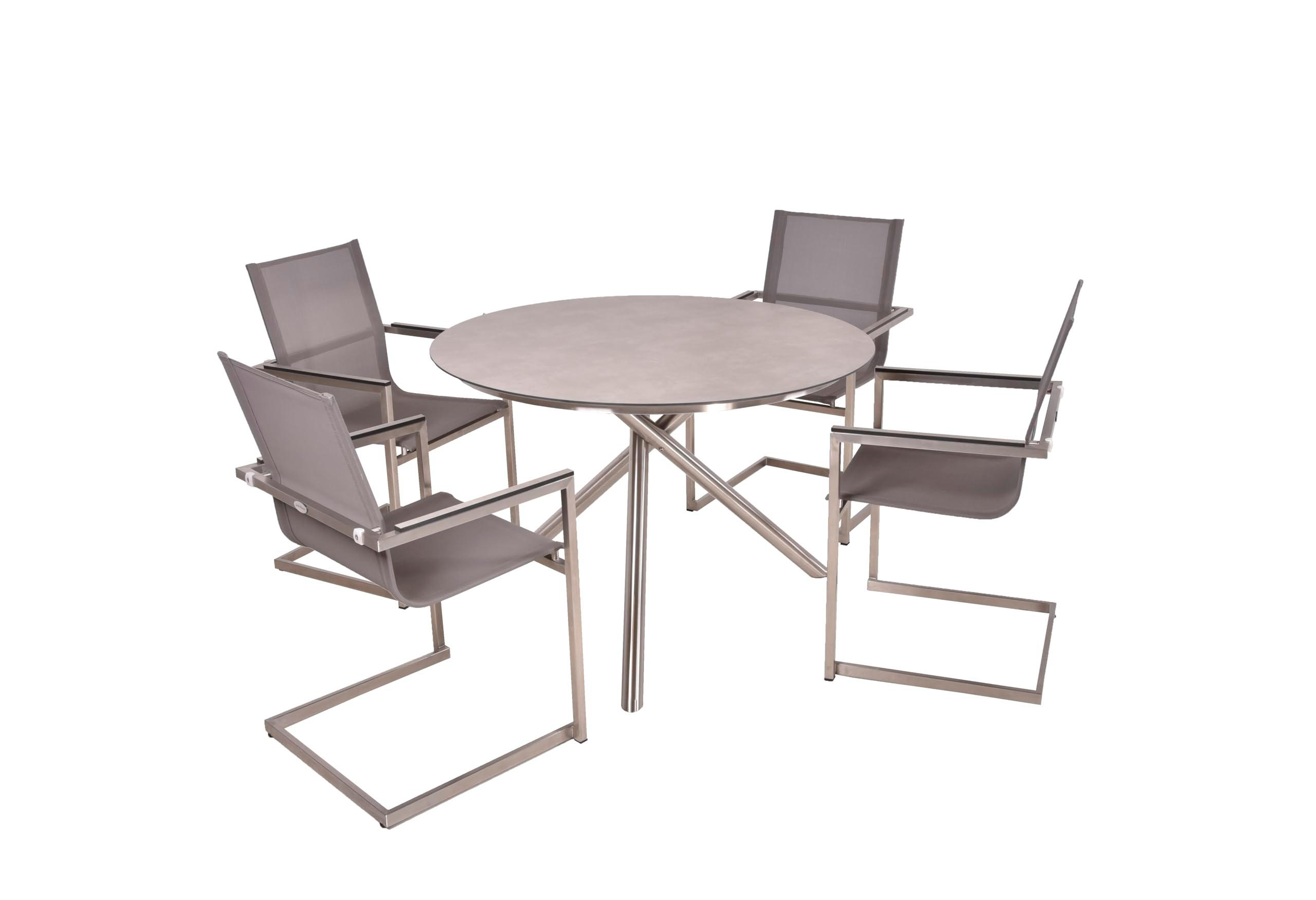 GARTEN-SITZGRUPPE Hakon 5-teilig Gartenmöbel-Set - Grau, Kunststoff - DELUKE