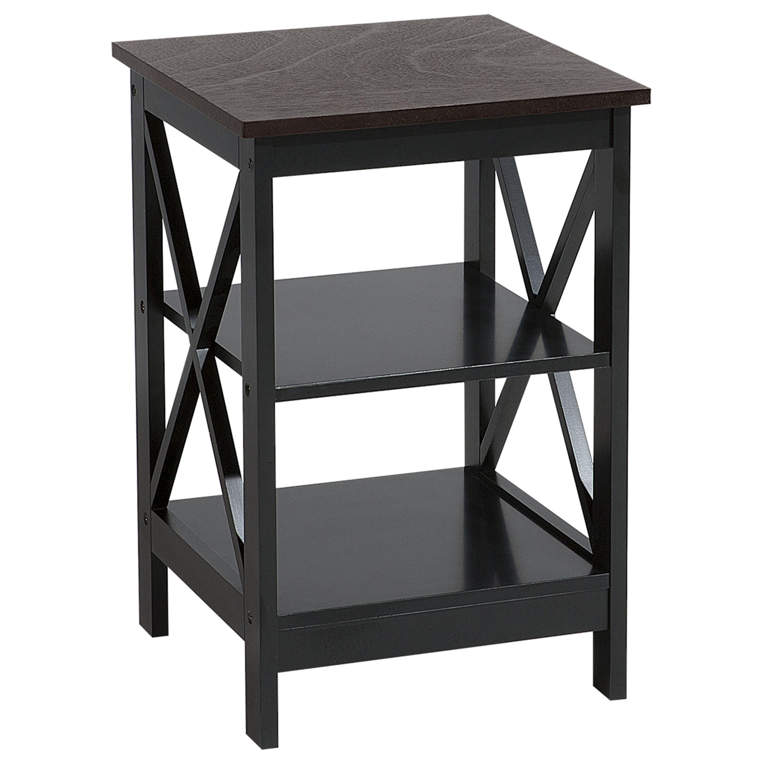 BEISTELLTISCH schwarz quadratisch 40/40 cm Foster - Schwarz, Holzwerkstoff (40/40/60cm) - Beliani