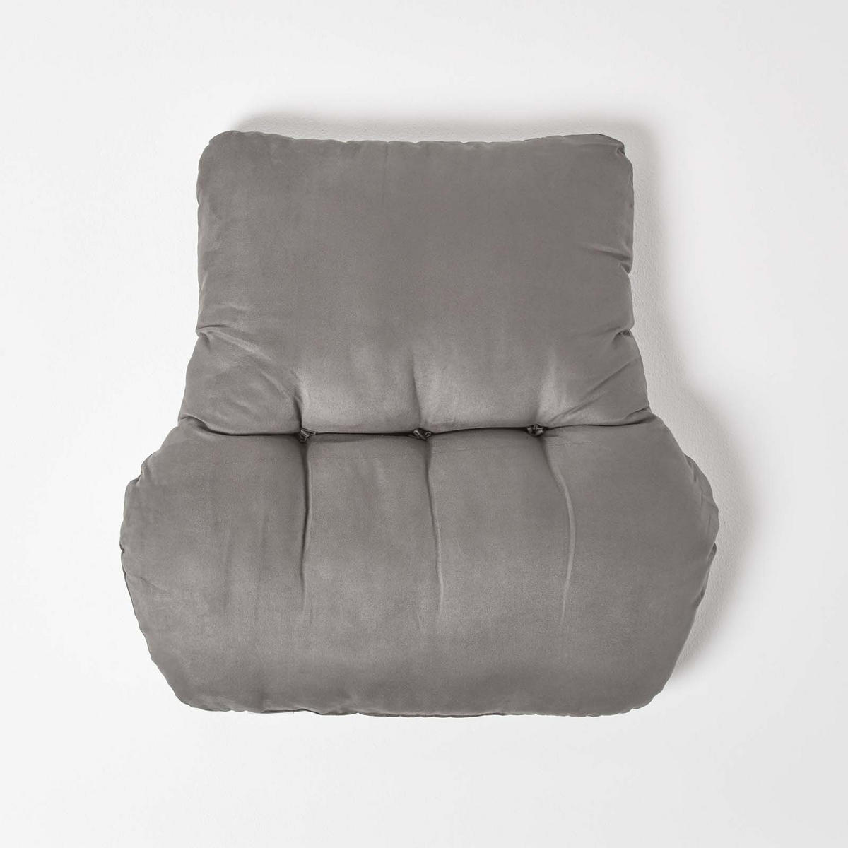 RÜCKENKISSEN grau 68/58 cm – Stützkissen für Sessel, Velours - Grau, Textil (68/15cm) - Homescapes