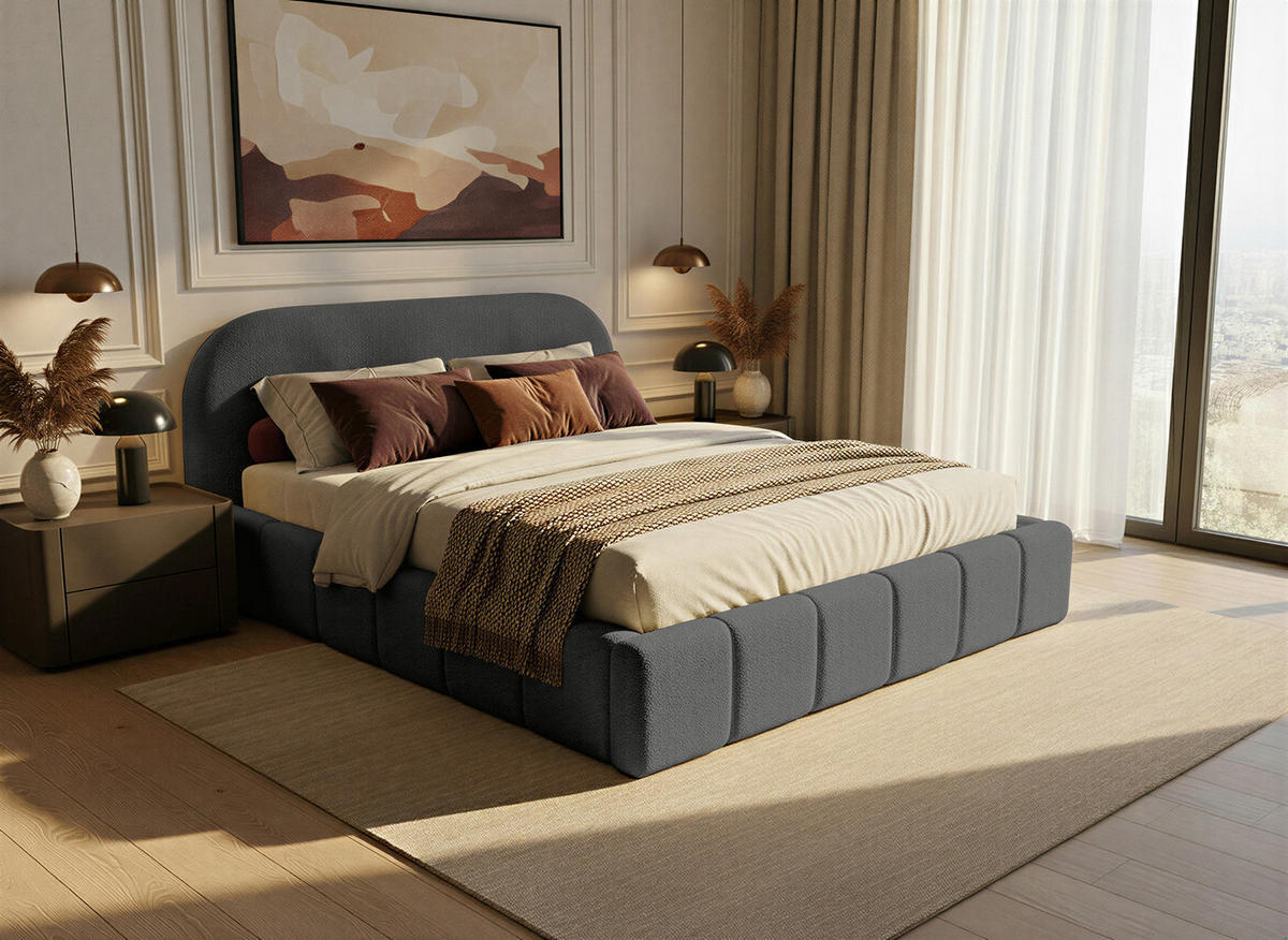 POLSTERBETT Yazoo 180x200 cm, Anthrazit - Anthrazit, Textil (180/200cm) - Fedve