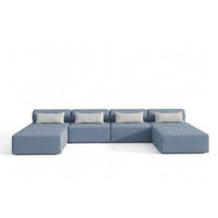 GARTENSOFA BALI XL - Wetterfeste Balkonmöbel & Lounge Sofa Außen - Moderne Outdoor Couch für Garten - Balkon & Terrasse - Blau - Blau, Kunststoff (448/78/100cm) - Trada