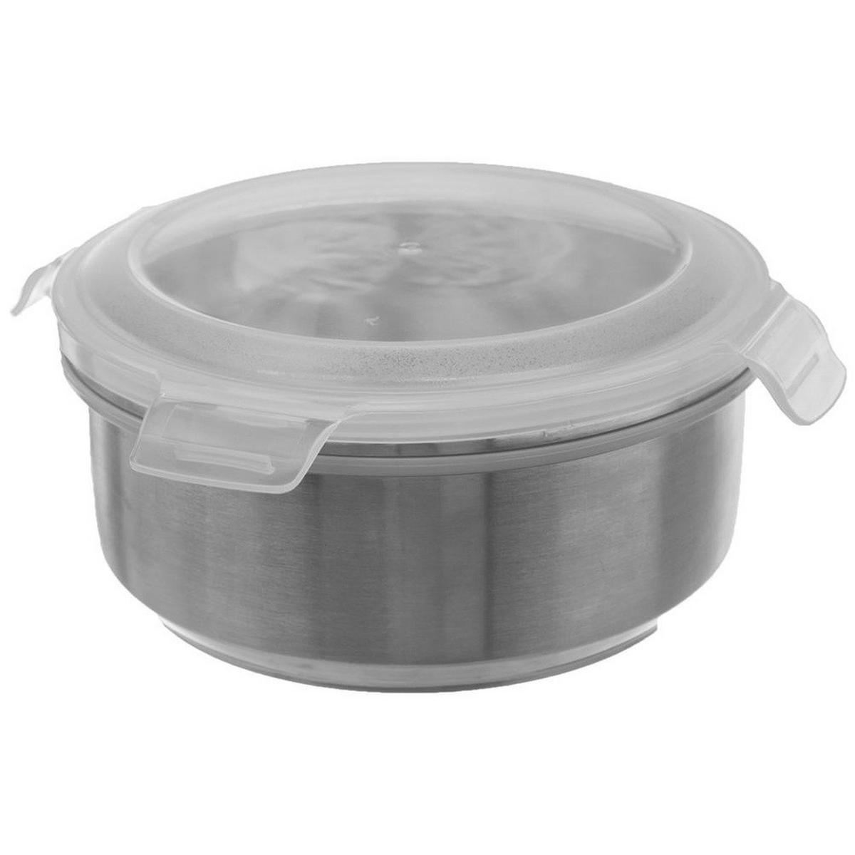 LEBENSMITTELBEHÄLTER Edelstahl Rund 1,2 l Silber - Silberfarben, Metall (16/8/16cm) - Orion 