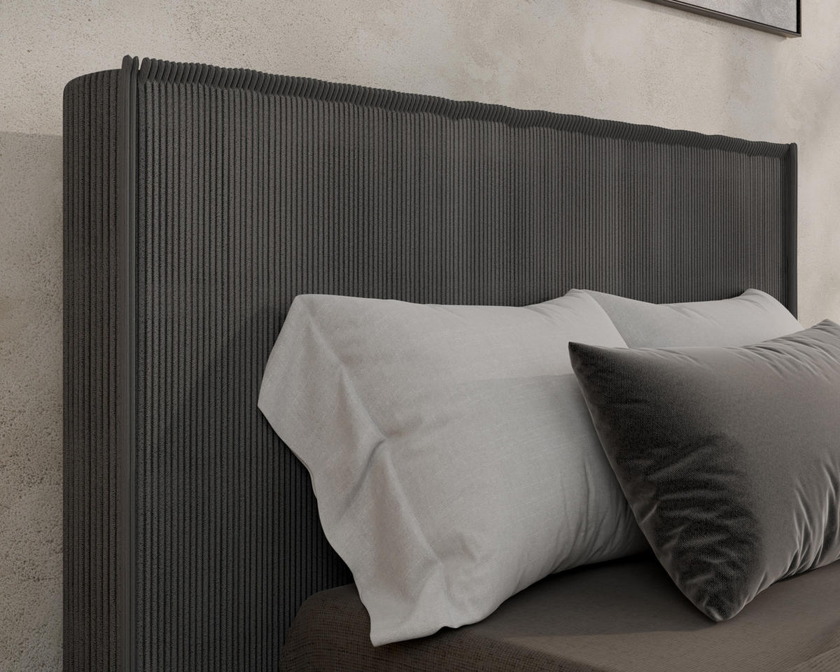 POLSTERBETT SANA 100x200cm Elegantes Polsterbett für modernen Wohnstil , ohne matratze, dunkelgrau - Dunkelgrau, Holz (100/200cm) - Homesy