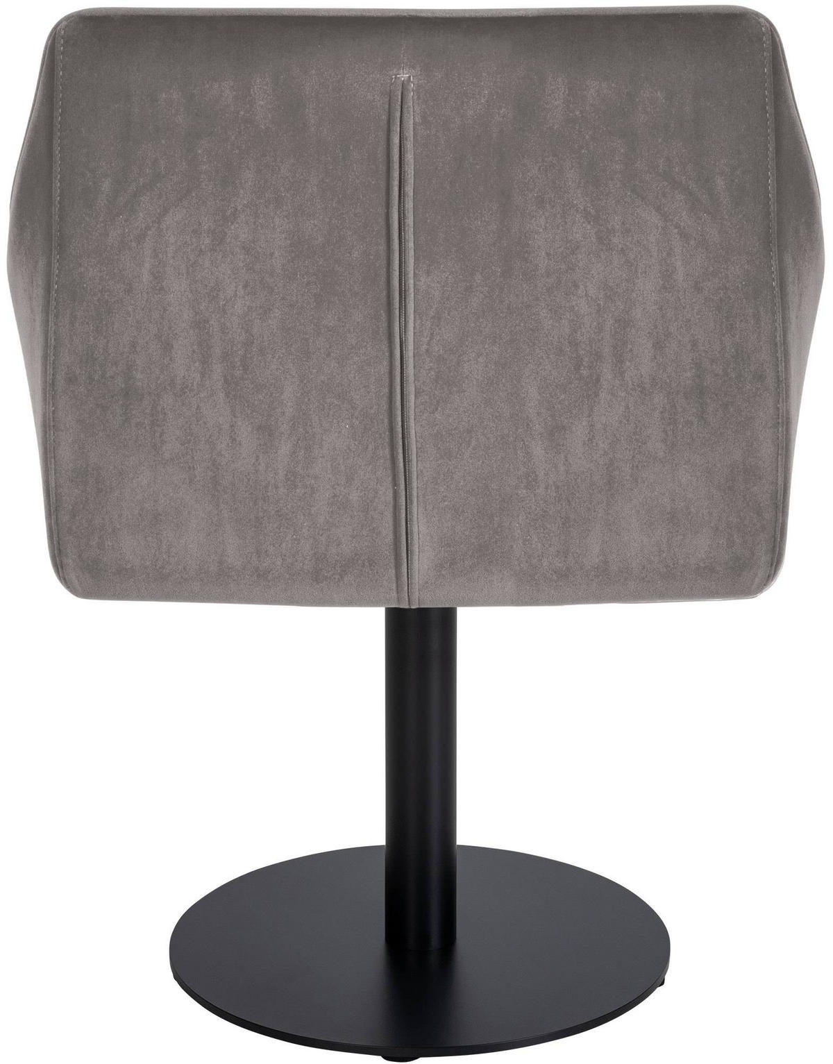 SESSEL Samt grau - Schwarz/Grau, Textil/Metall (64/75/48cm) - CLP