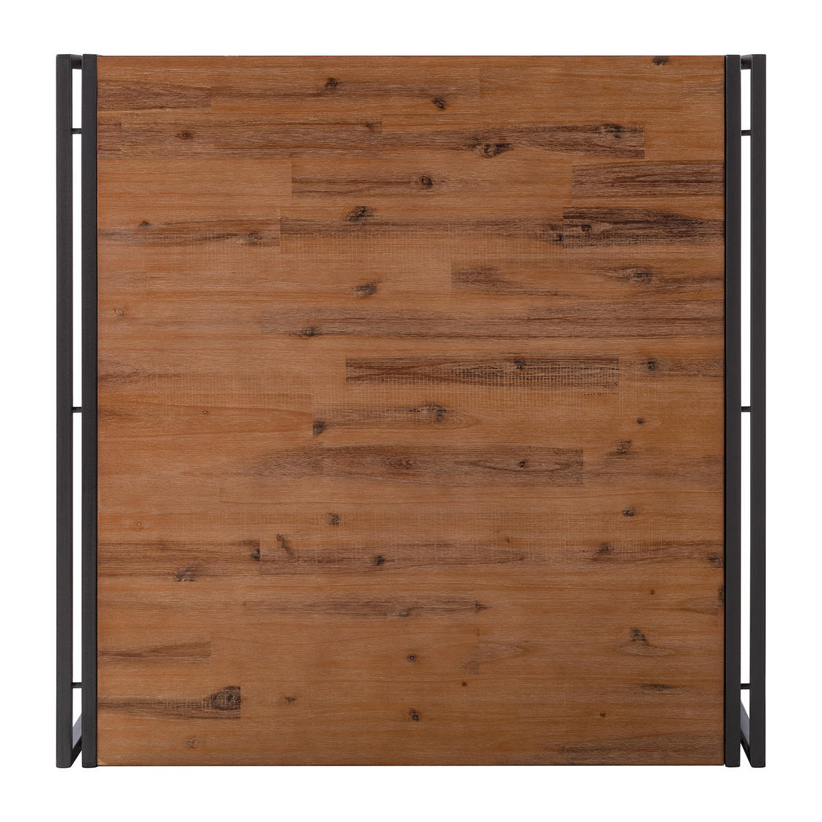 COUCHTISCH mit Ablage - Akazie massiv / Metall, 90 cm - Akaziefarben, Holz (90/90/40cm) - home24