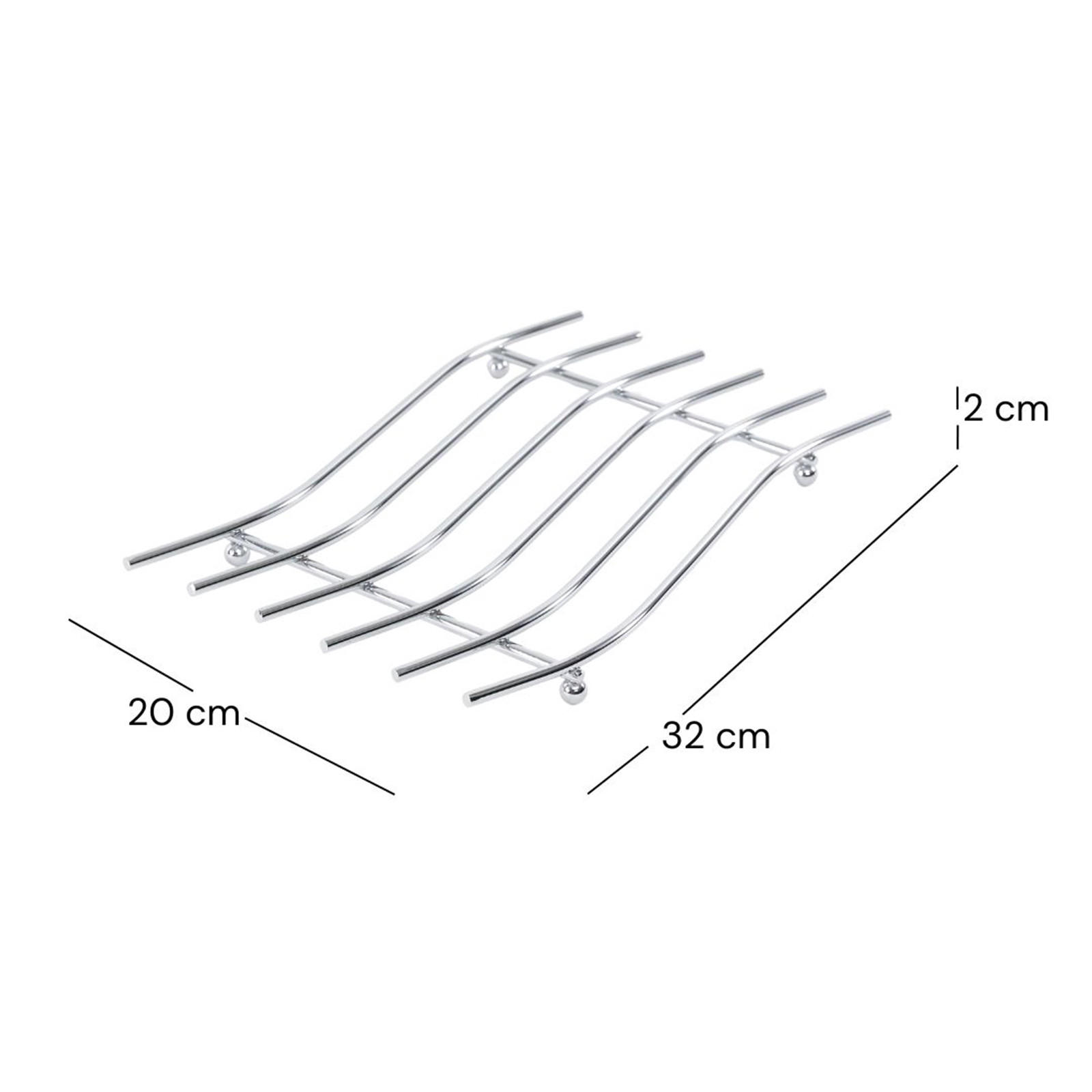 TOPF-UNTERSETZER STRIPE Metall, wellenförmige Streben silber - Silberfarben, Metall (32/20cm) - DESIGN DELIGHTS
