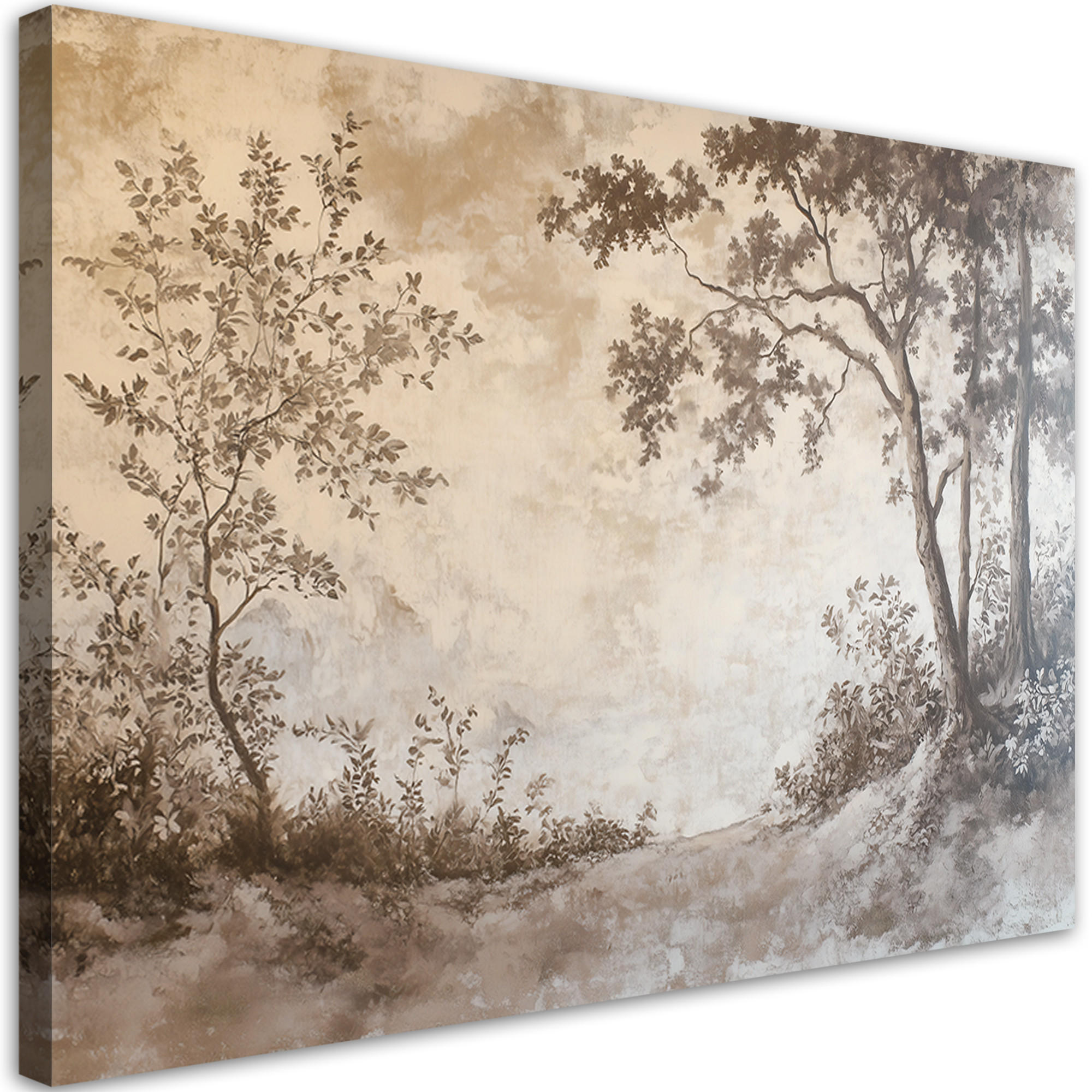 WANDBILD wald bäume natur - Beige, Textil (60/40cm) - Feeby