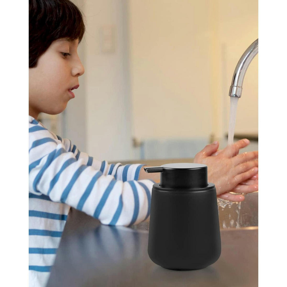SEIFENSPENDER Keramik Schwarz 350 ml - Schwarz, Keramik (5.8/12.5/9.2cm)