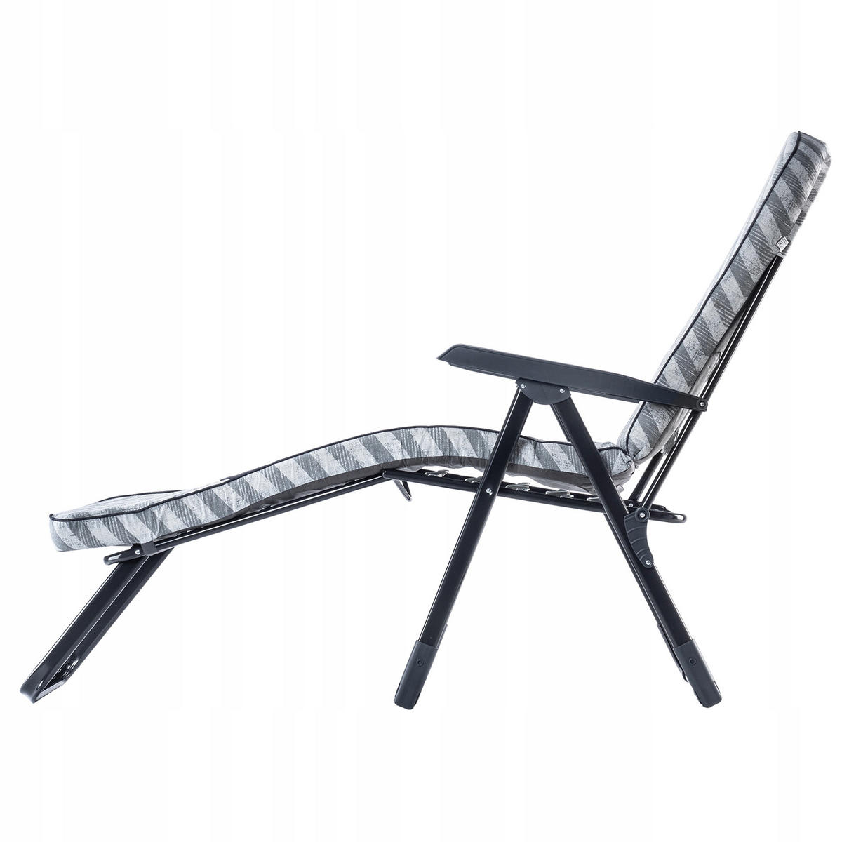 GARTENLIEGESTUHL 184 x 110 cm „Zigzag“ - Weiß/Grau, Metall (57/184cm) - KADAX