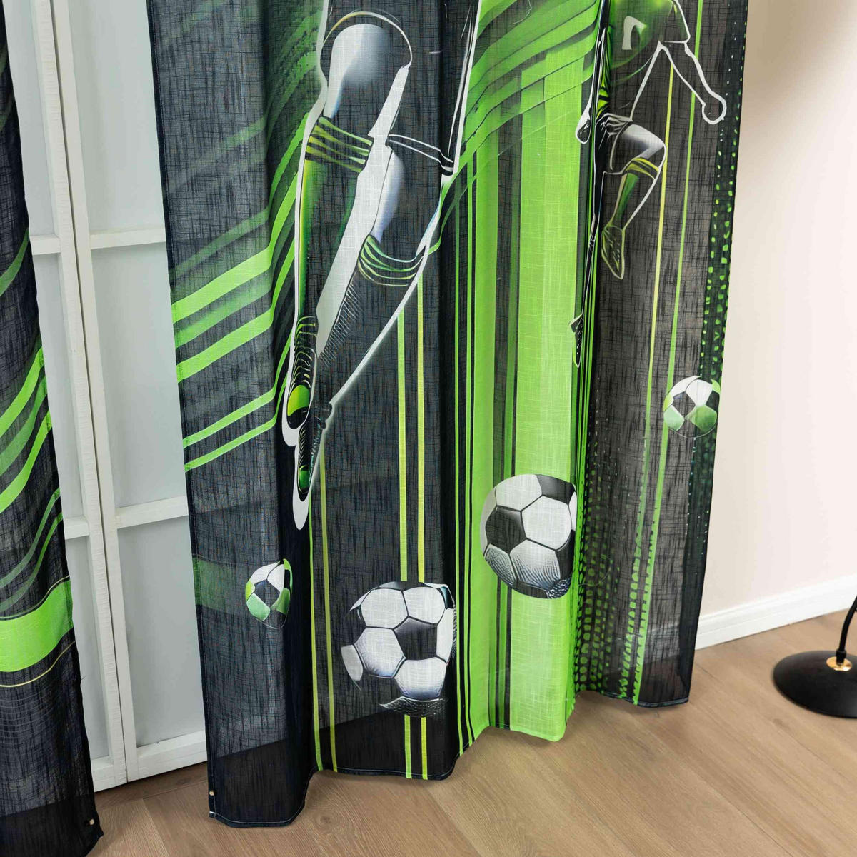 VORHANG 2ER SET SEOUL HxB 245x140 cm Fußball - Grün, Textil (140/245cm) - Gardinenbox