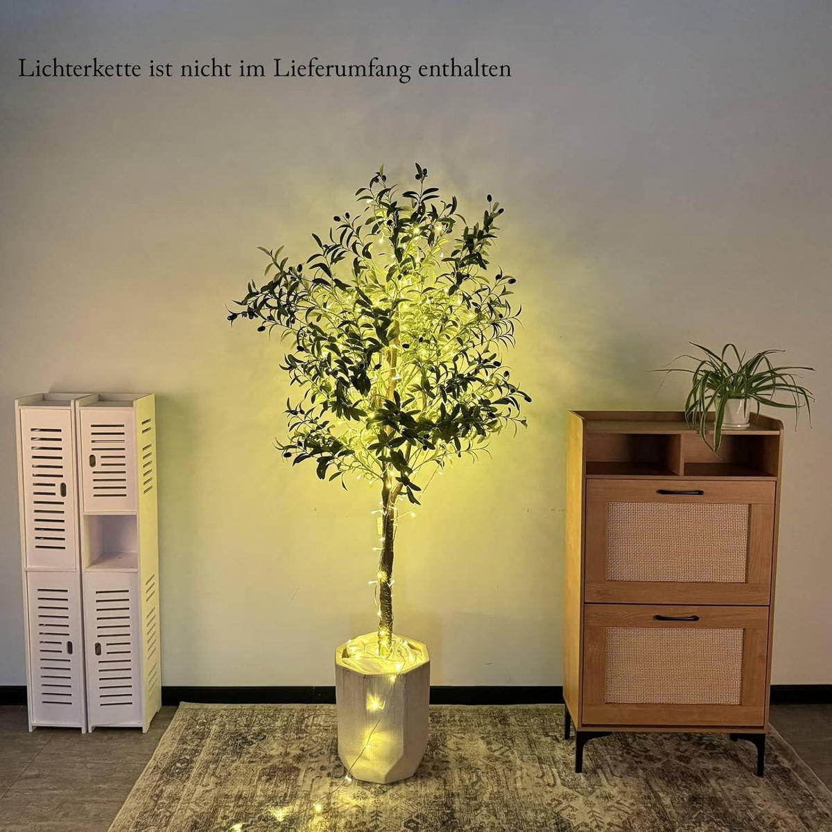 KUNSTPFLANZE Olivenbaum 180 cm Grün - Grün, Kunststoff (180cm)