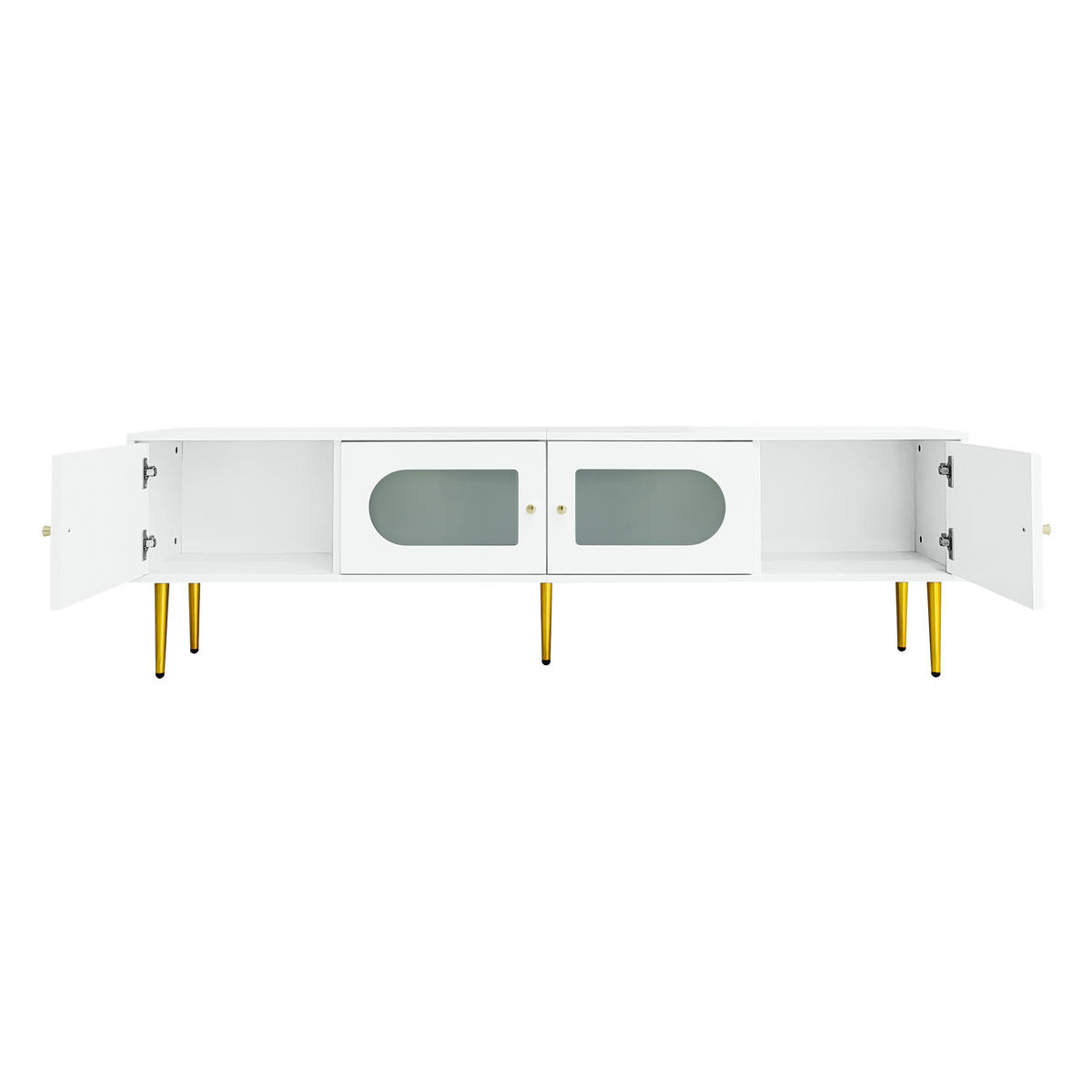 TV-SCHRANK 140/38/38 cm weiß Hochglanz mit 16 Farb-LED-Beleuchtung für 60 Zoll Fernseher - Weiß, Holzwerkstoff (140/38/38cm) - OKWISH