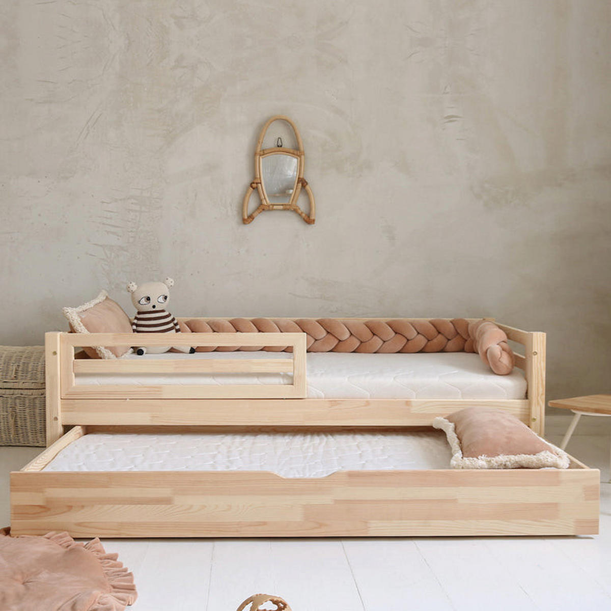 POSTEĽ 90/190 Myléna Prírodné drevo - hnedá, drevo (90/190cm) - Petits-meubles