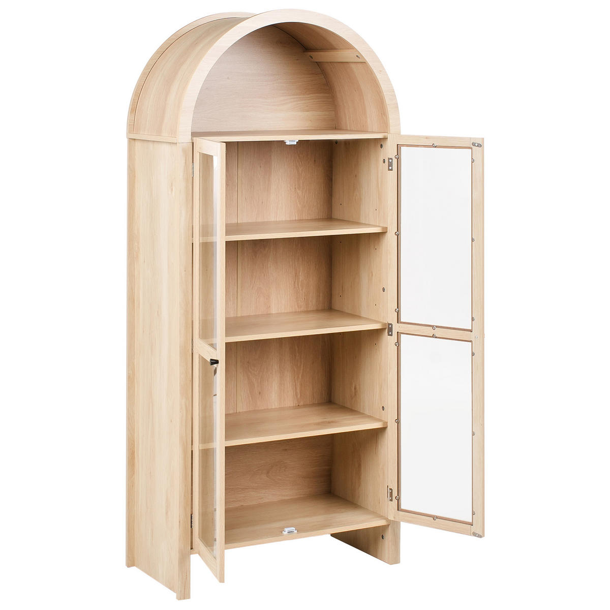 VITRÍNA se skleněnými dveřmi 79 cm Světle hnědá Glenwood - světle hnědá, kompozitní dřevo (79/178/40cm) - Beliani